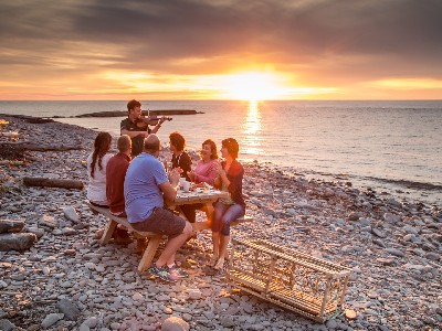 Dining on the beach in Nova Scotia
