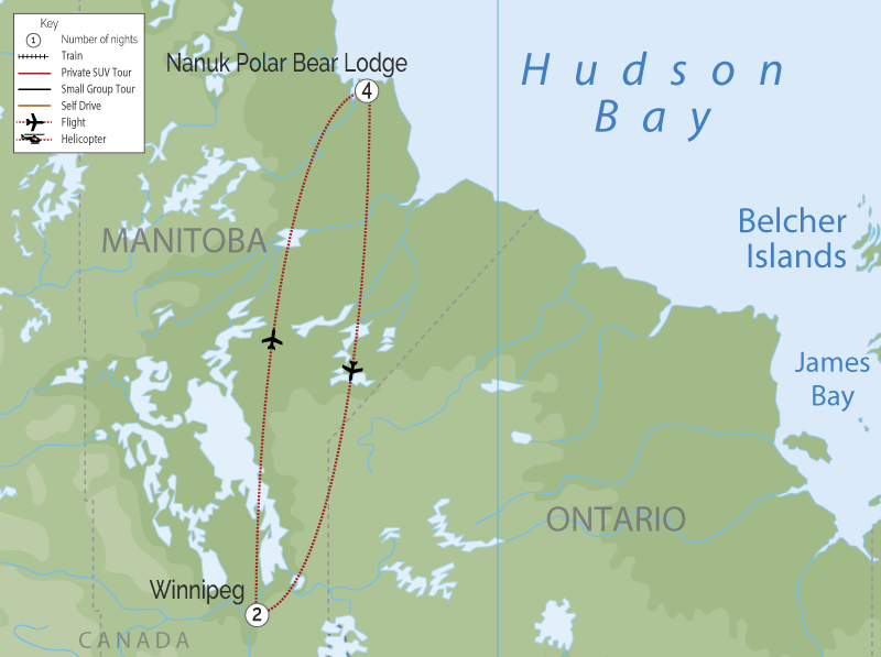 Canada Polar Bear Tour | Hudson Bay Odyssey map