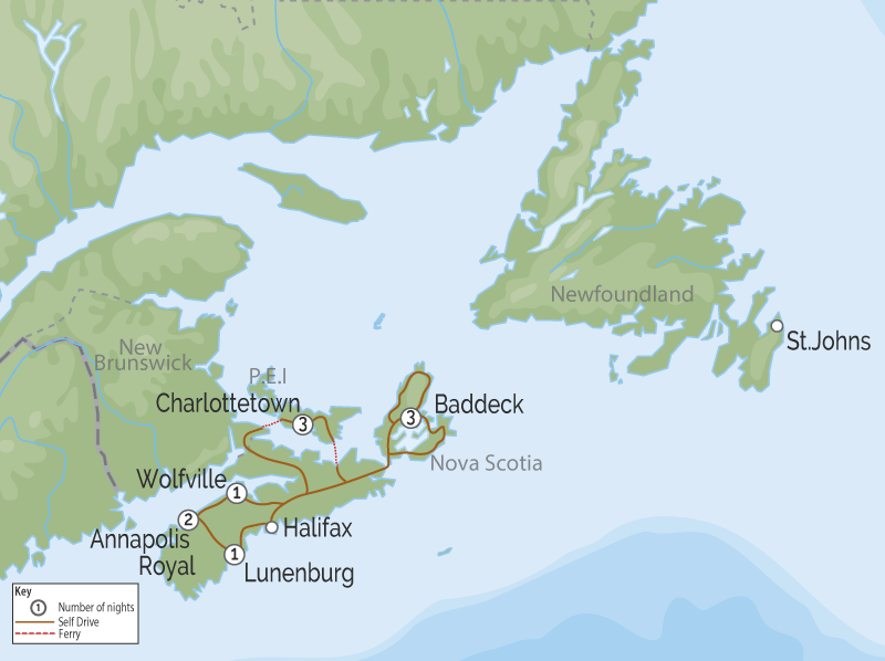 Canadian Maritimes Road Trip | Atlantic Charm map