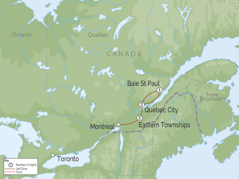 Flavors of French Canada Road Trip  map