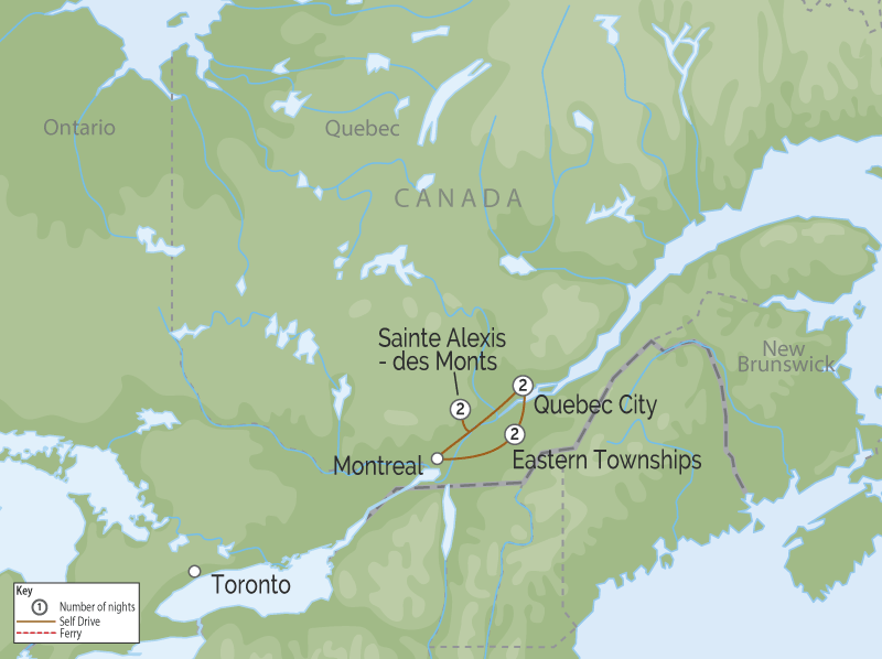 Eastern Canada Quebec Heart & Soul Road Trip map