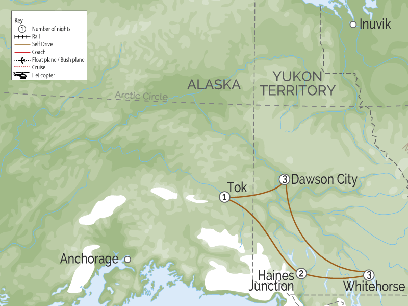 Highlights of the Yukon Road Trip map