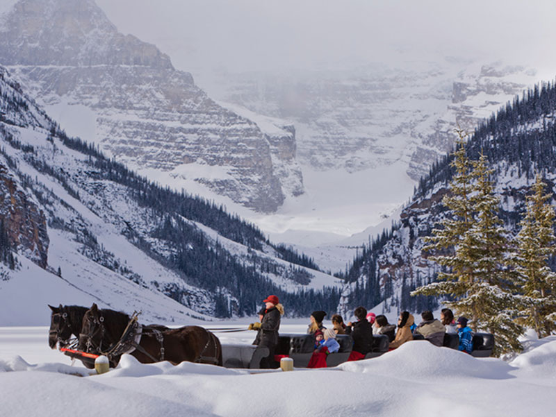 Luxury Snow Train to the Canadian Rockies | Fairmont Chateau Lake Louise Sleigh Ride