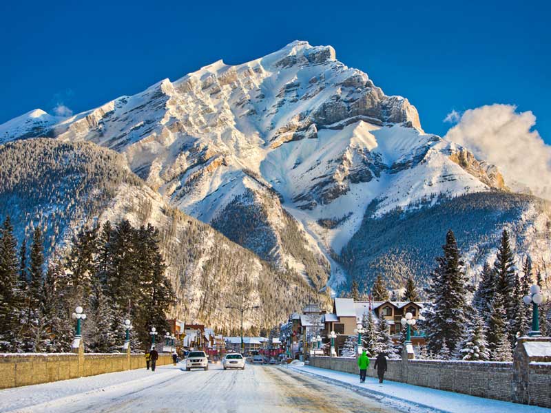 Winter Snow Train to the Canadian Rockies | Banff Avenue Banff