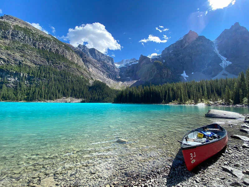 Spectacular Lodges of the Canadian Rockies Road Trip | Moraine Lake Canoeing 