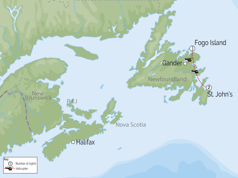 Spirit of Newfoundland & Fogo Island | Private Touring map
