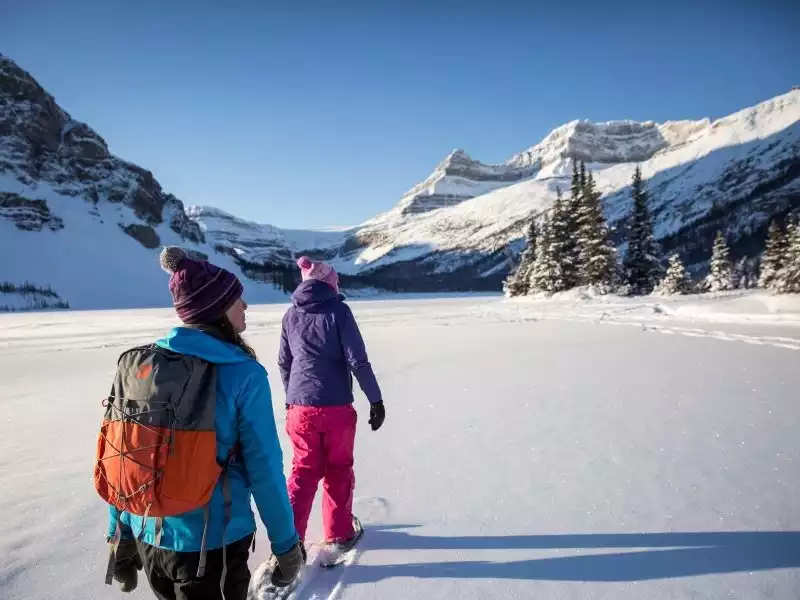 Canadian Rockies Winter Train Vacation | Snowshoeing Banff