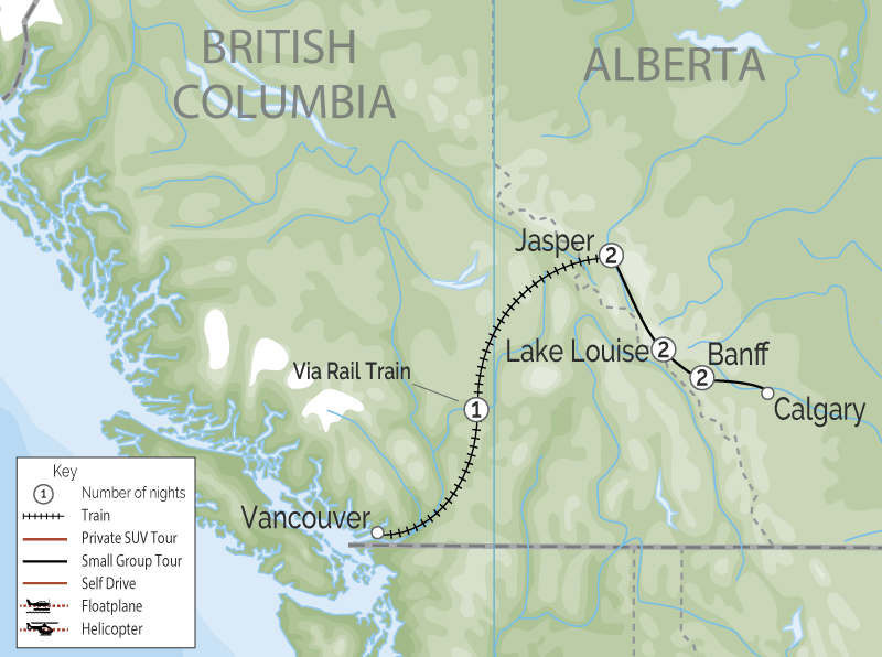 Winter Escapades | Canadian Rockies Winter Train map